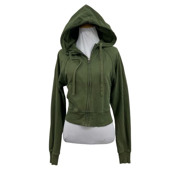 FP Movement by Free People Tops - FP Movement Jacket Womens XS Extra Small Dark Green Sting Like A Bee Crop Hoodie